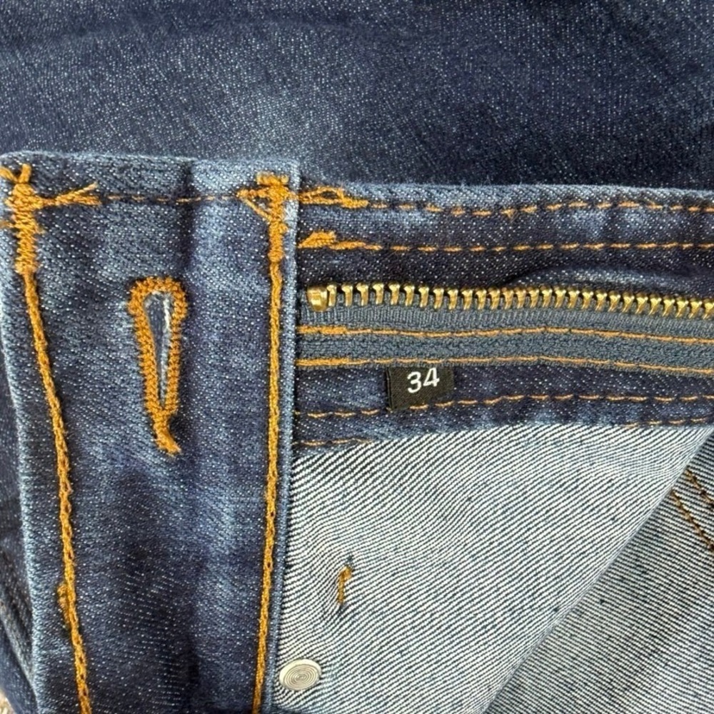 Origin USA Maine Made Dark Wash Straight Leg Fit Indigo Wash Denim Jeans Mens 34 - Picture 6 of 13